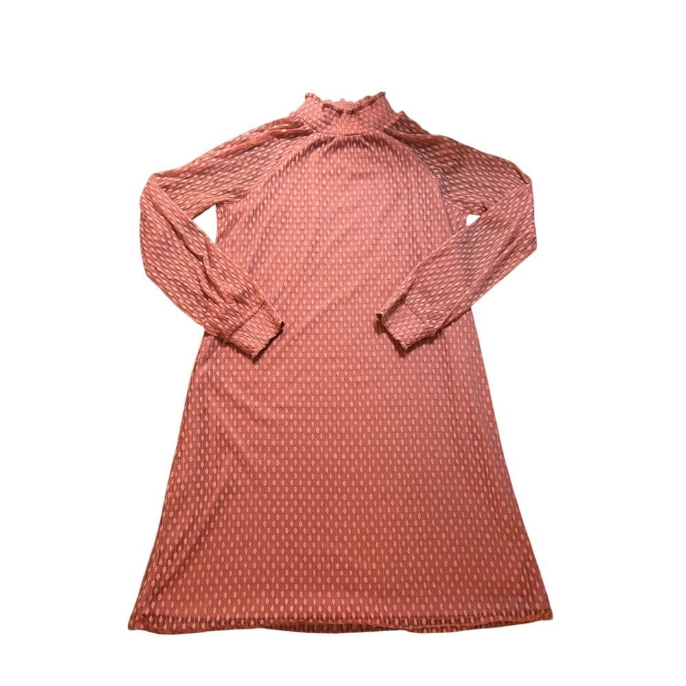 Nina Leonard Textured Mock Neck Dress Size L